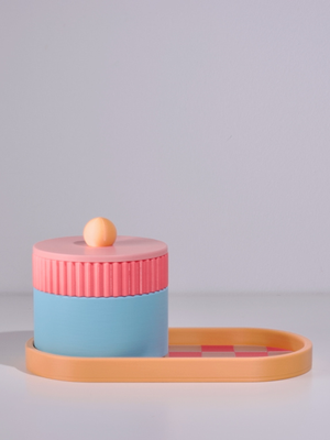 Apricot with Pink/Baby Blue