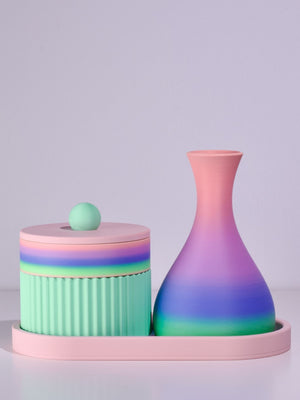 Mint with Pink/Vibrant Rainbow