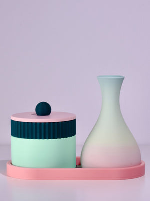 Pink with Mint/Emerald/Pastel Rainbow
