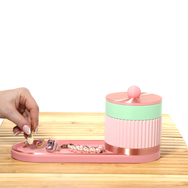 Pastel Pink Bedside Bestie with mint, bubblegum and rose gold, 3D printed by Mewse, view 2