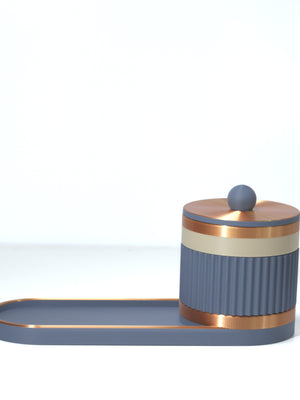 Blue Steel with Pistachio/Bronze