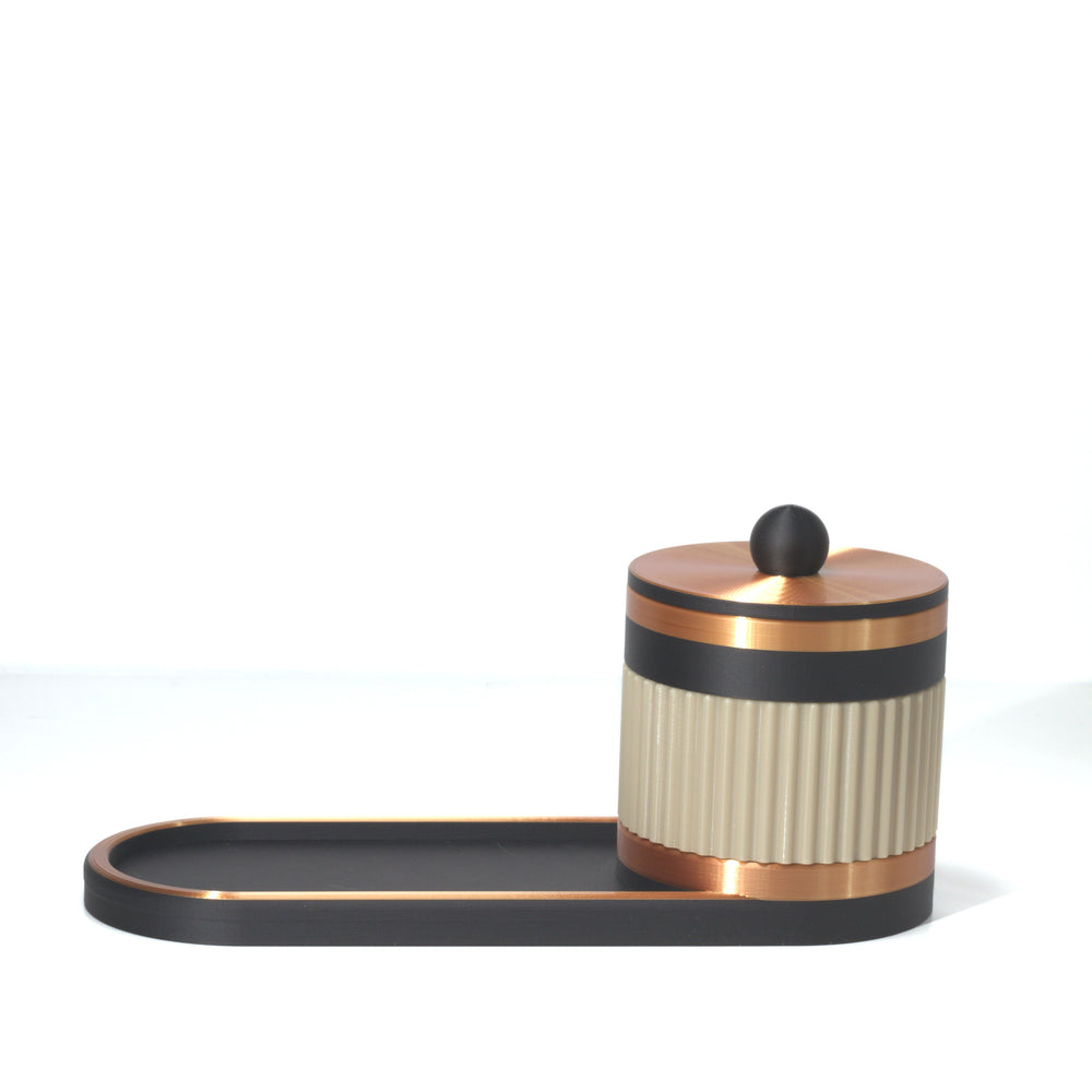 Bone Bedside Bestie with black and bronze, 3D printed by Mewse