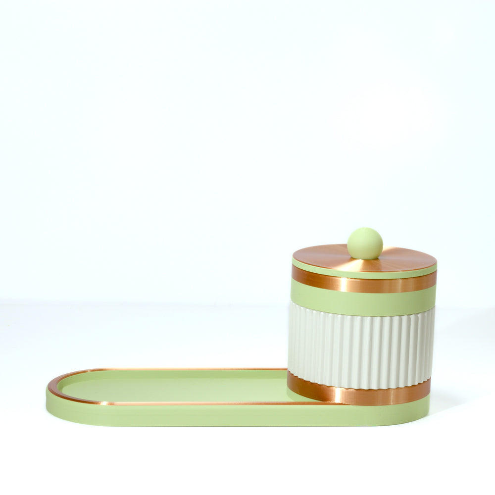 Pistachio Bedside Bestie with matcha and bronze, 3D printed by Mewse