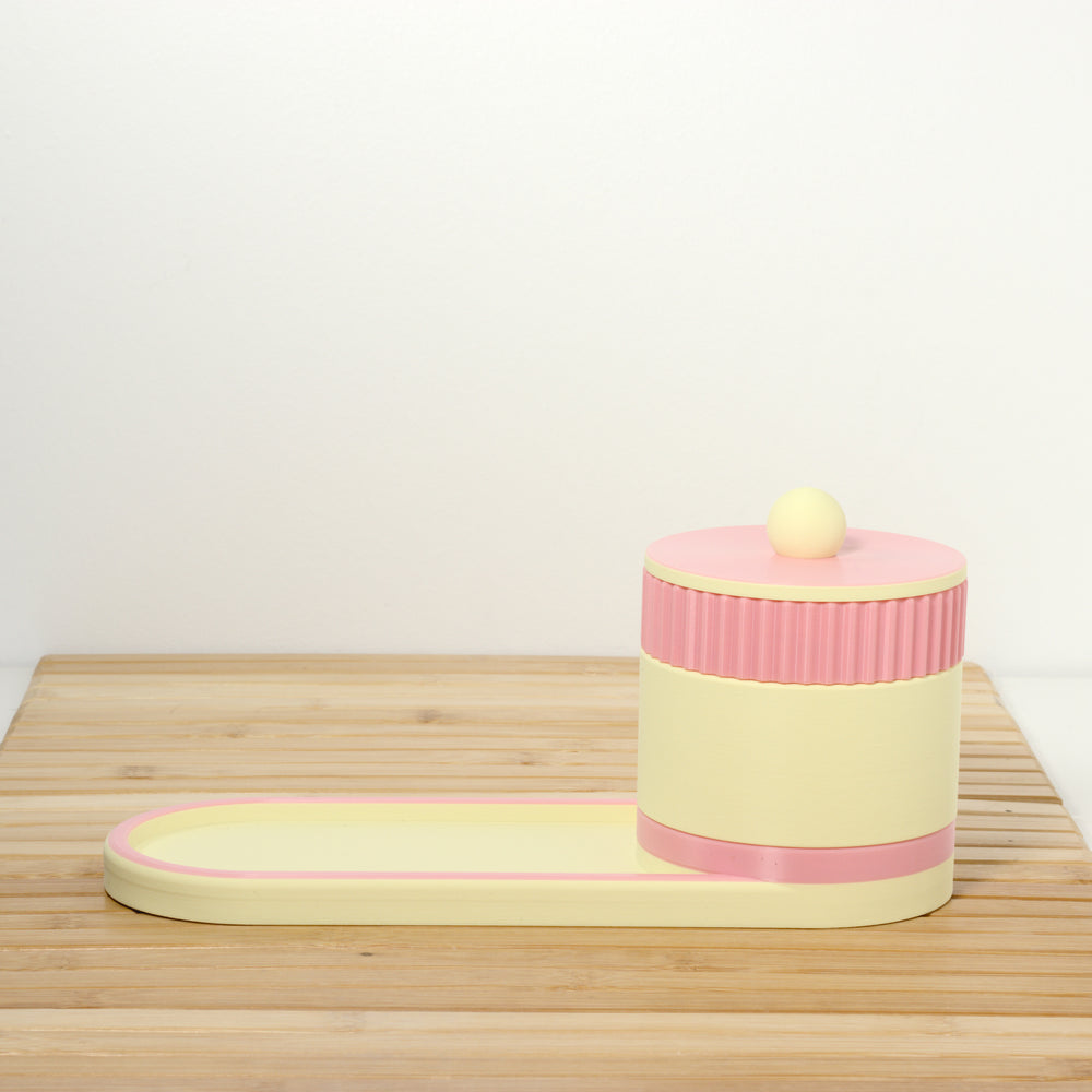 Lemon Bedside Bestie with bubblegum and pastel pink, 3D printed by Mewse