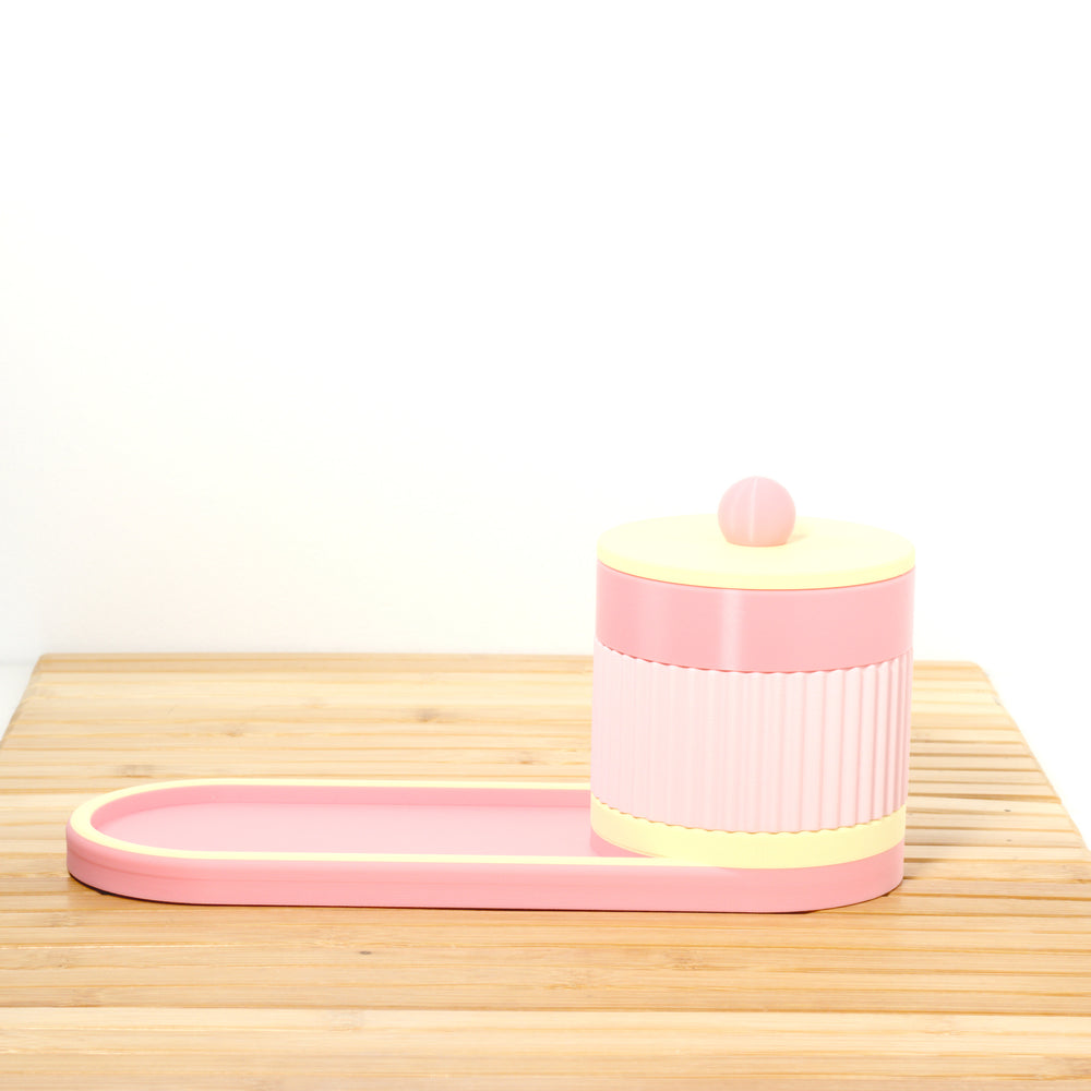 Pastel Pink Bedside Bestie with bubblegum and lemon, 3D printed by Mewse