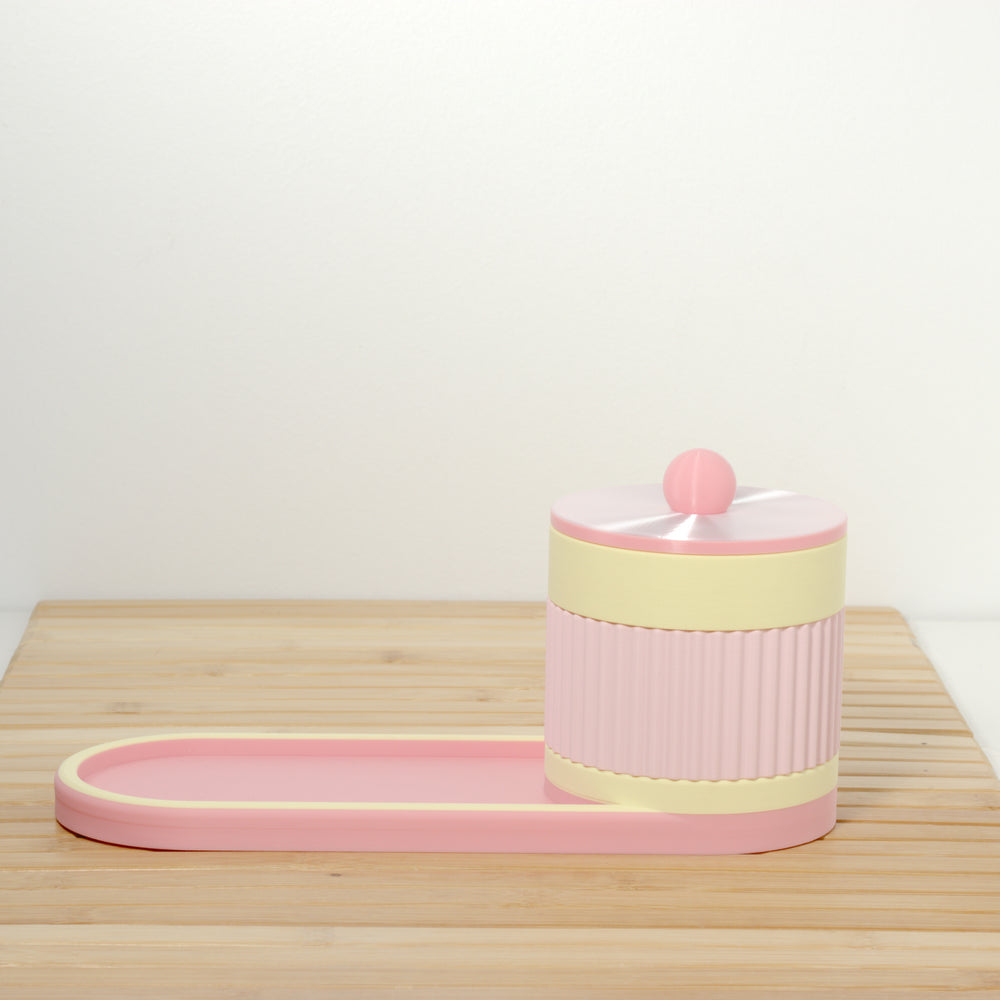 Pastel Pink Bedside Bestie with lemon, bubblegum and pearl, 3D printed by Mewse