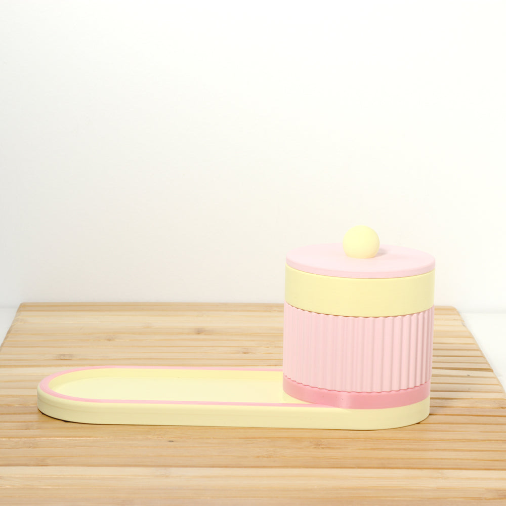 Pastel Pink Bedside Bestie with lemon, 3D printed by Mewse
