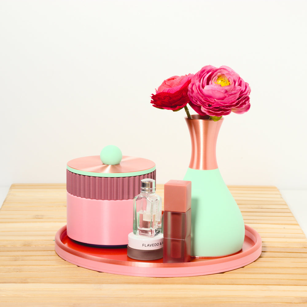 Bubblegum Coffee Table MagicStack with rose, mint and rose gold, 3D printed by Mewse, view 2