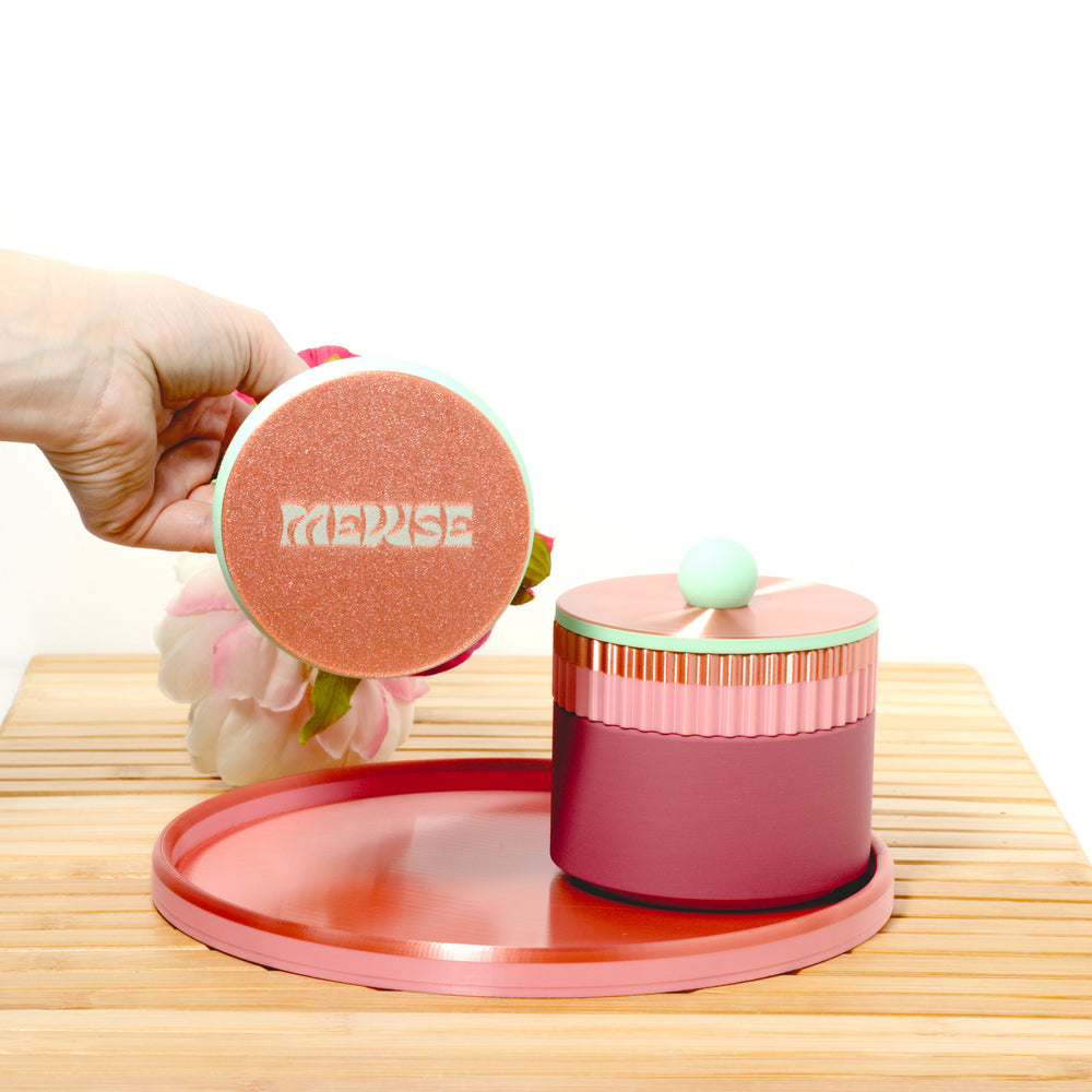 Rose Coffee Table MagicStack with pastel pink, mint and rose gold, 3D printed by Mewse, view 3