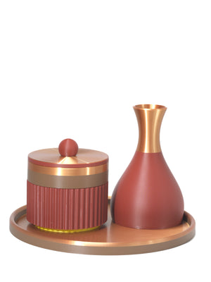 Burgundy with Light Brown/Bronze