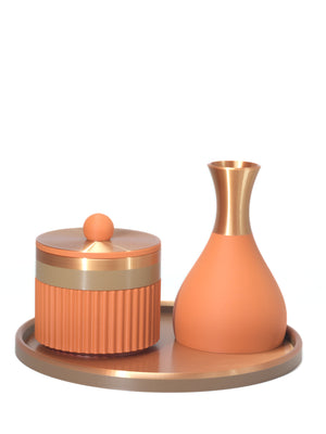Orange with Light Brown/Bronze