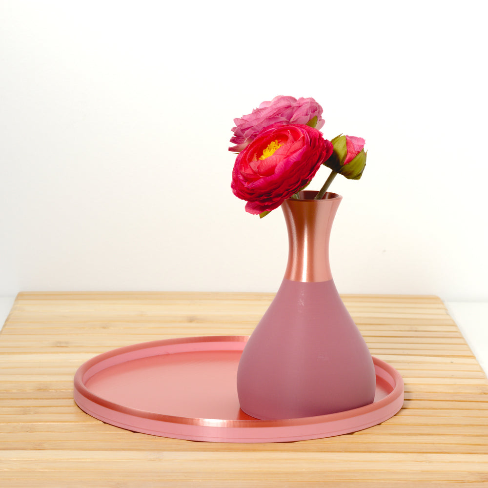 Bubblegum Coffee Table Vase Set with rose and rose gold, 3D printed by Mewse