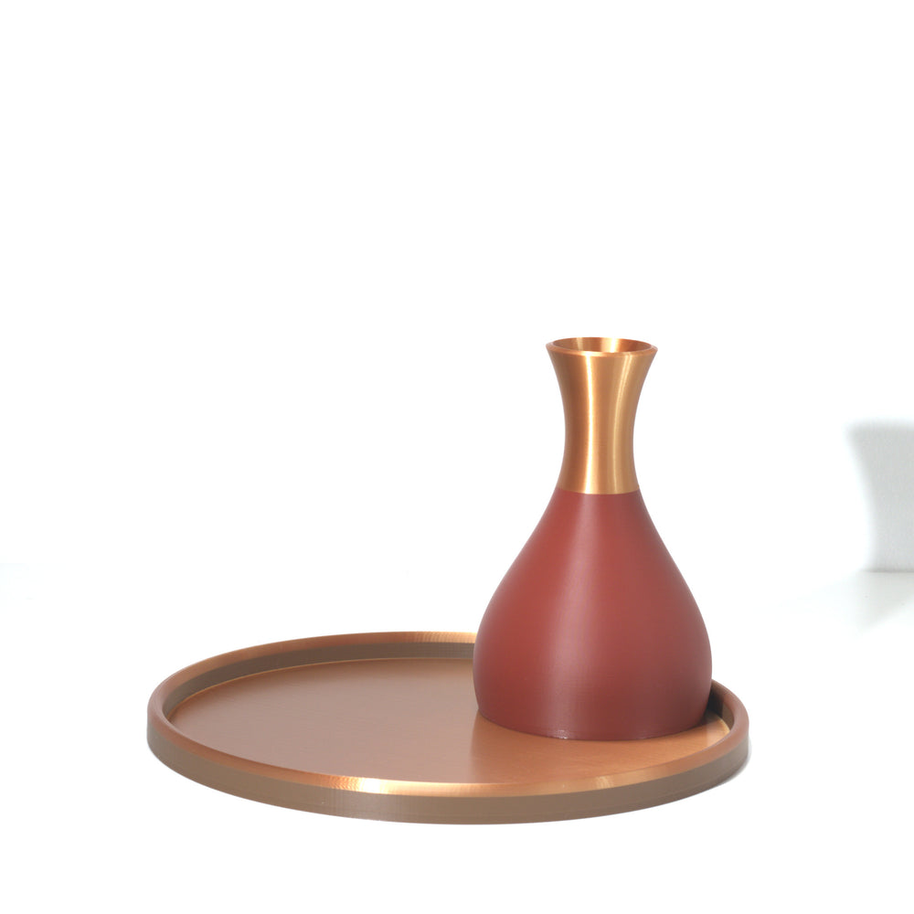 Burgundy Coffee Table Vase Set with bronze, 3D printed by Mewse