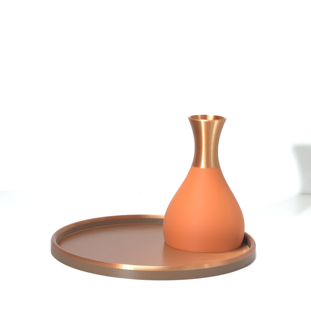 Orange Coffee Table Vase Set with bronze, 3D printed by Mewse