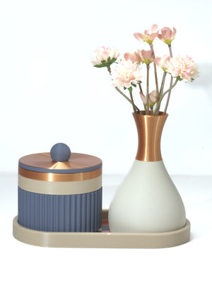 Blue Steel with Pistachio/Bronze
