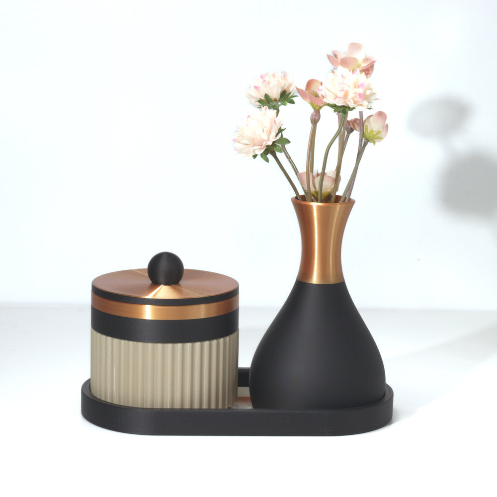 Bone Magic Stack with black and bronze, 3D printed by Mewse, view 2