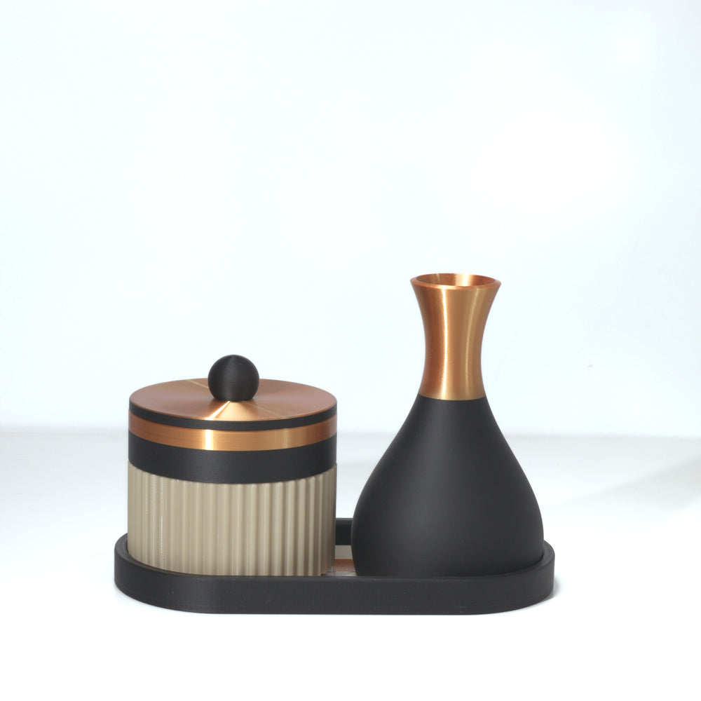 Bone Magic Stack with black and bronze, 3D printed by Mewse