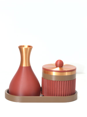 Burgundy with Light Brown/Bronze