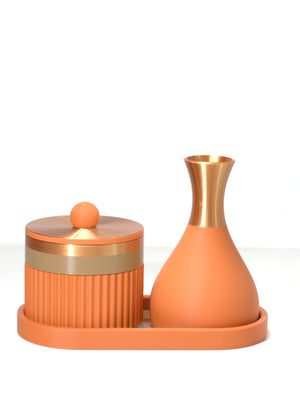 Orange with Light Brown/Bronze