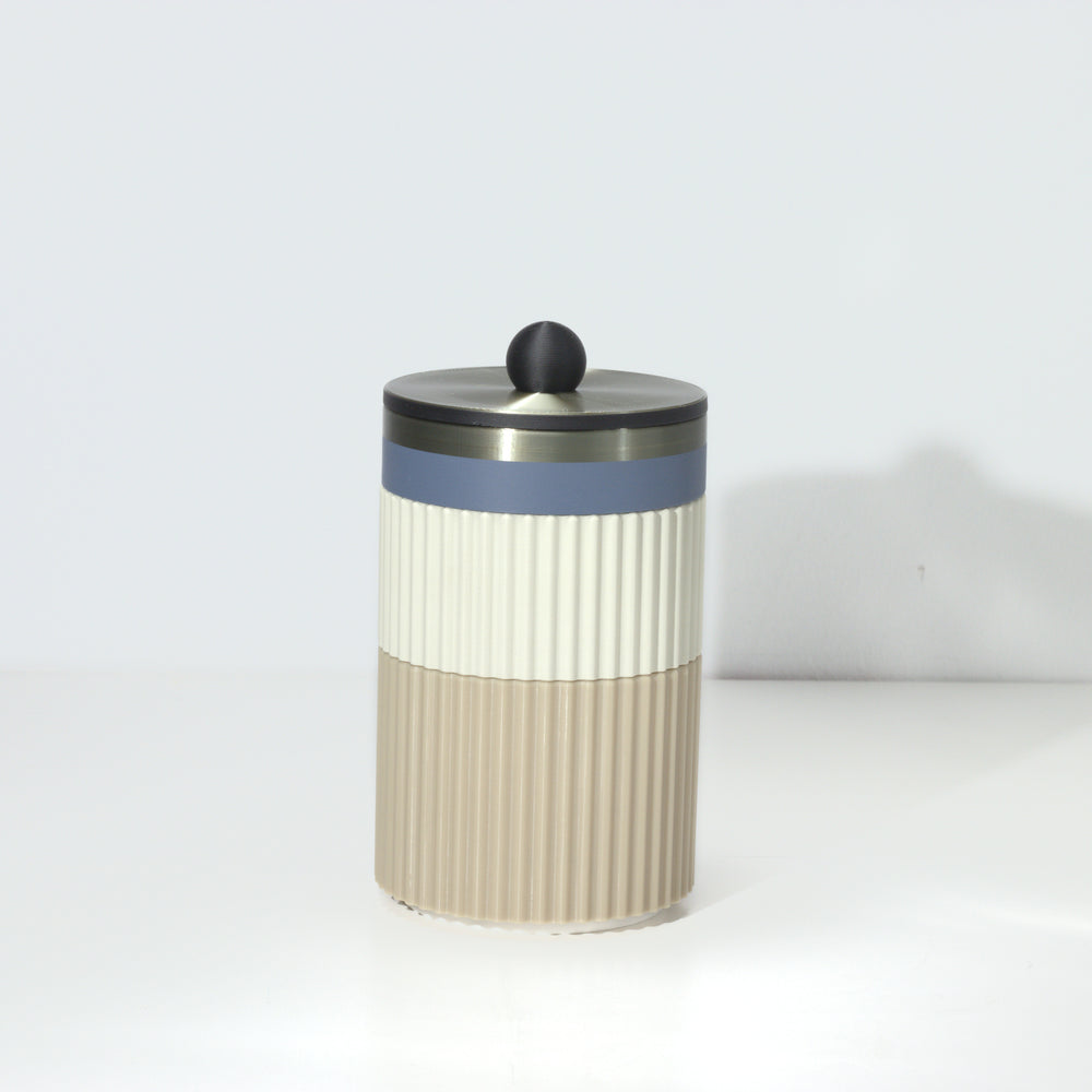 Pistachio MegaStack with blue steel, black and titanium, 3D printed by Mewse