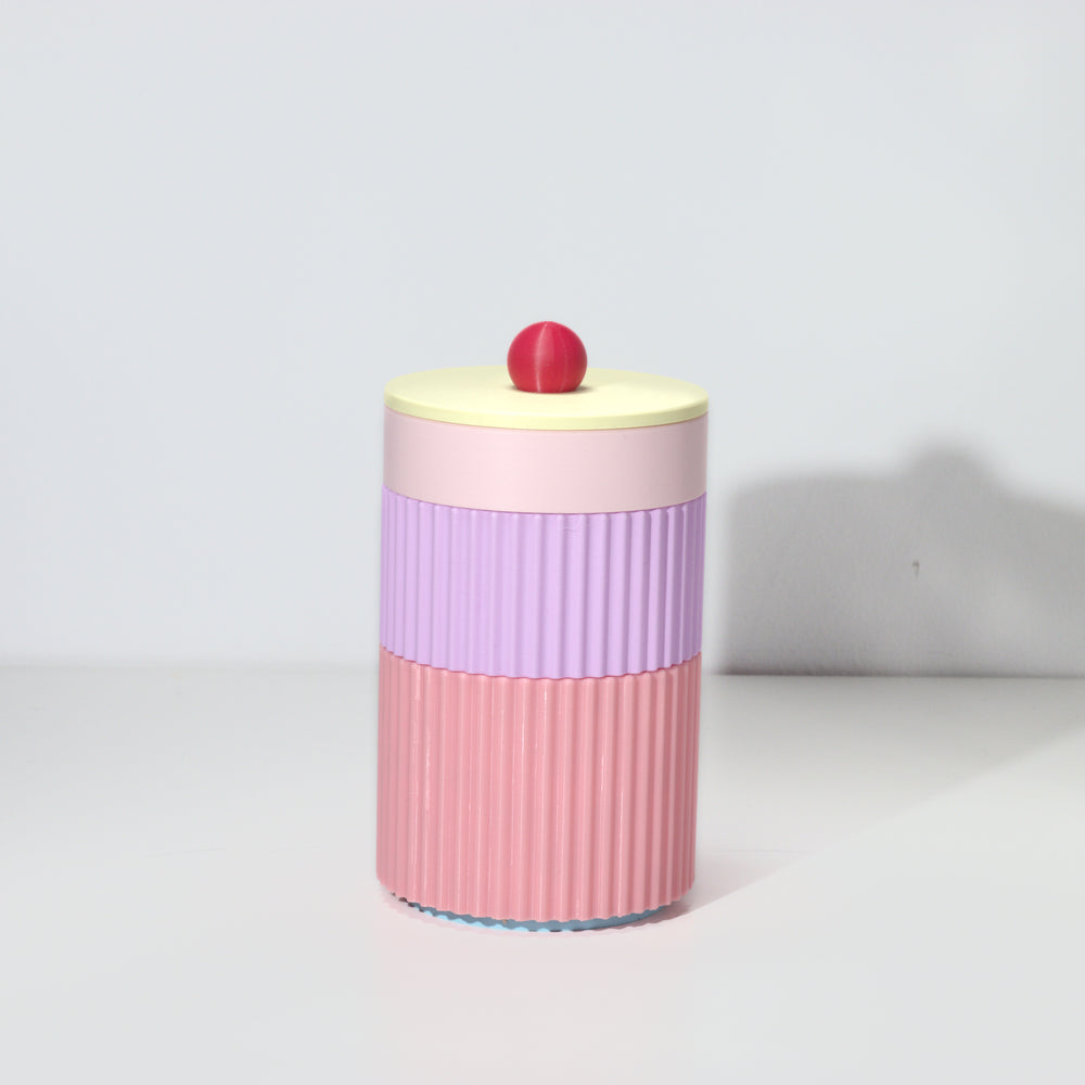 Lilac MegaStack with pastel pink, lemon, cherry and bubblegum, 3D printed by Mewse