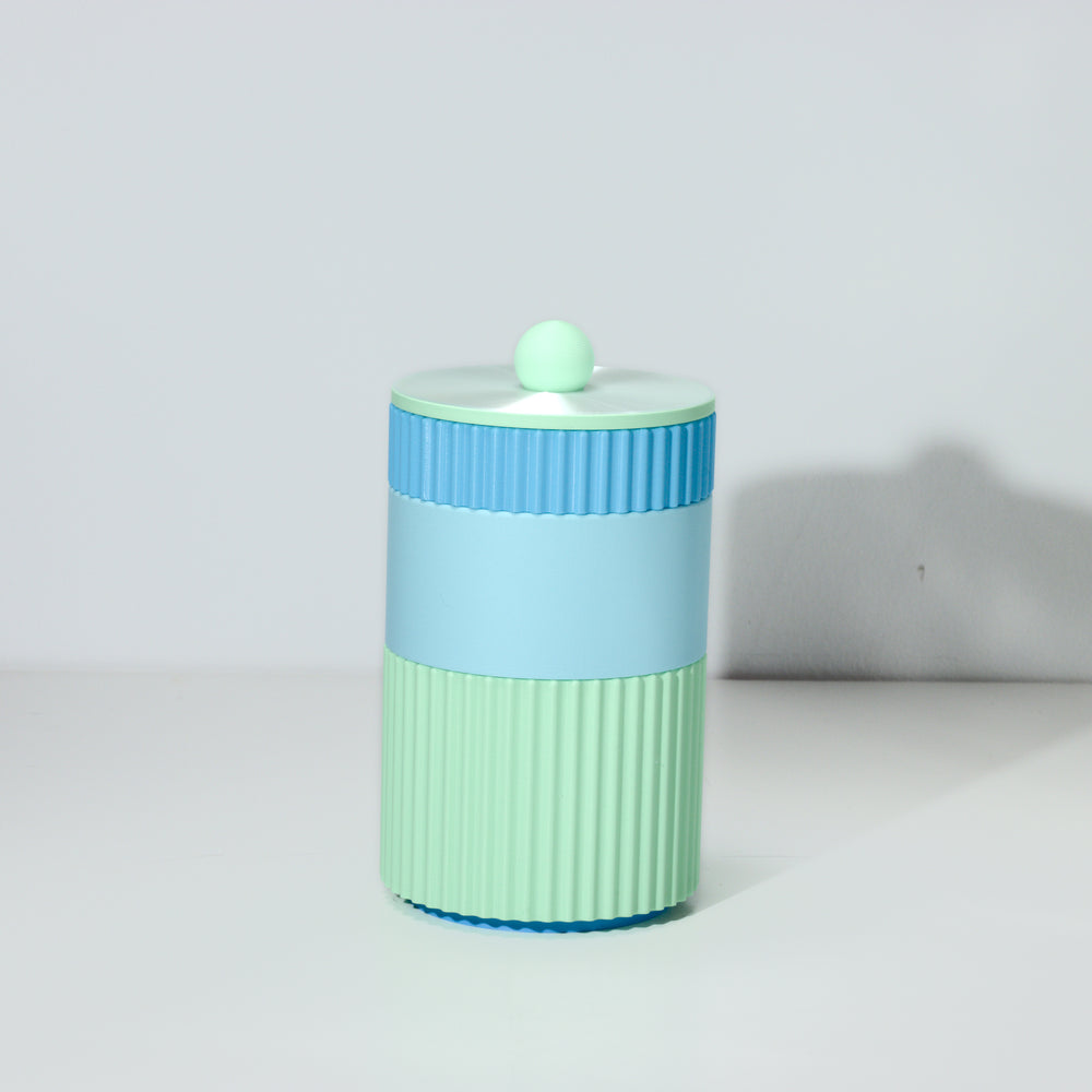 Electric MegaStack with baby blue, mint and pearl, 3D printed by Mewse