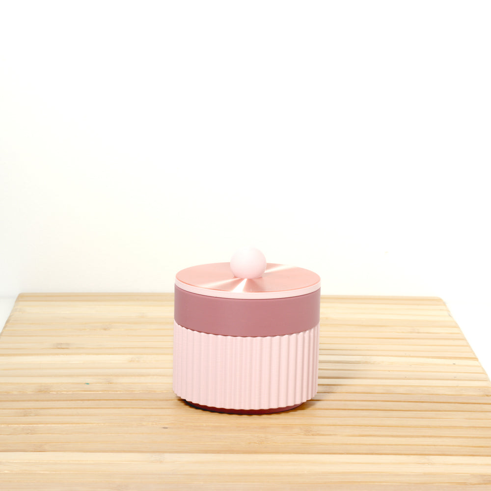 Pastel Pink MiniStack with rose and rose gold, 3D printed by Mewse