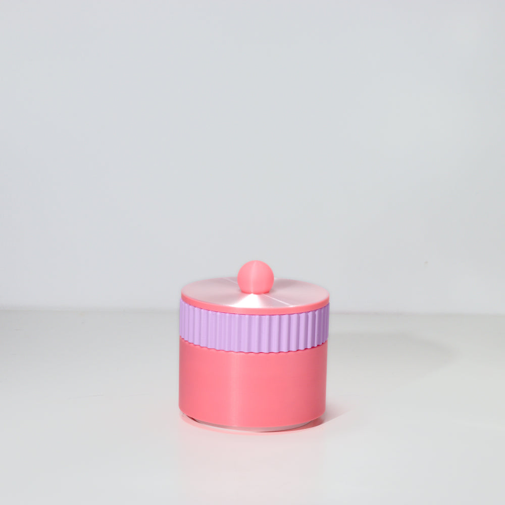 Bright Pink MiniStack with lilac and pearl, 3D printed by Mewse