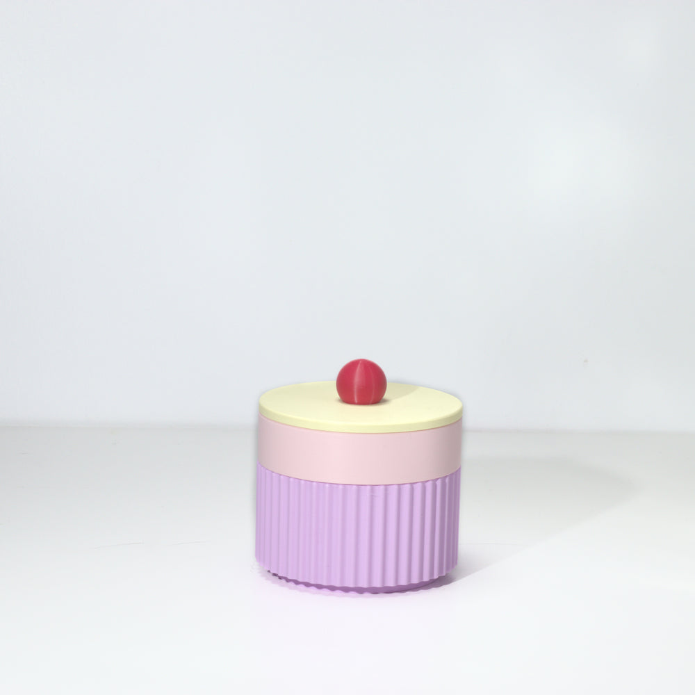 Lilac MiniStack with pastel pink, lemon and cherry, 3D printed by Mewse