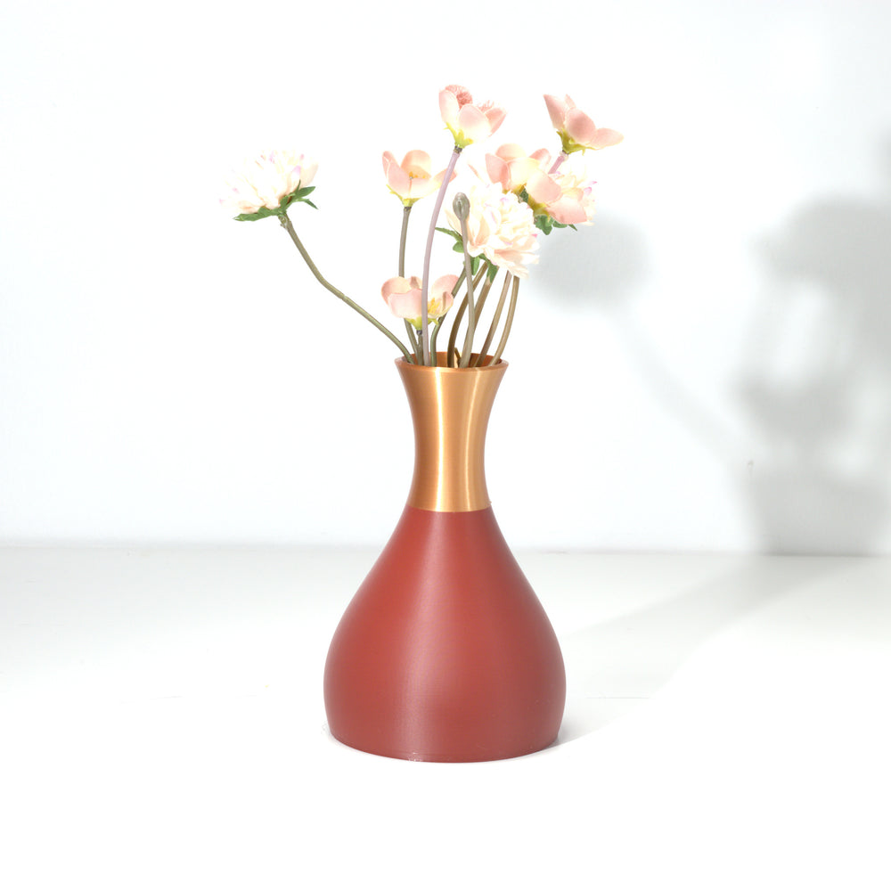 Burgundy Potions Vase with bronze, 3D printed by Mewse, view 2