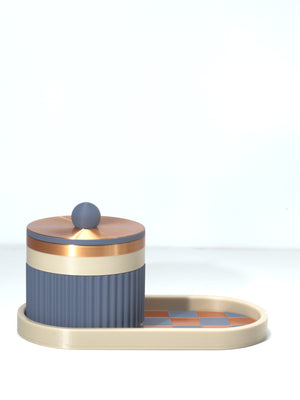 Blue Steel with Pistachio/Bronze