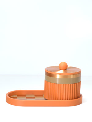 Orange with Light Brown/Bronze