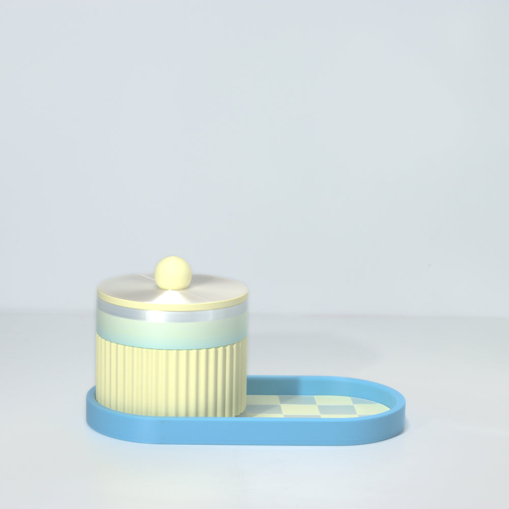 Lemon Vanity Stack with electric, pastel rainbow and pearl, 3D printed by Mewse, view 3