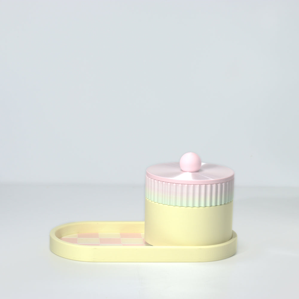 Lemon Vanity Stack with pastel pink, pastel rainbow and pearl, 3D printed by Mewse