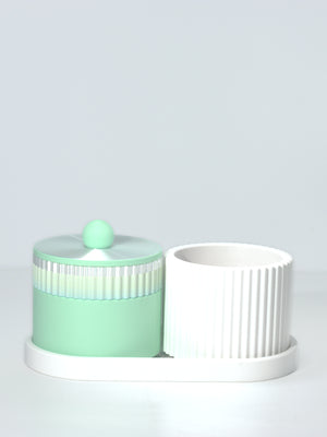Mint with White/Pastel Rainbow/Pearl